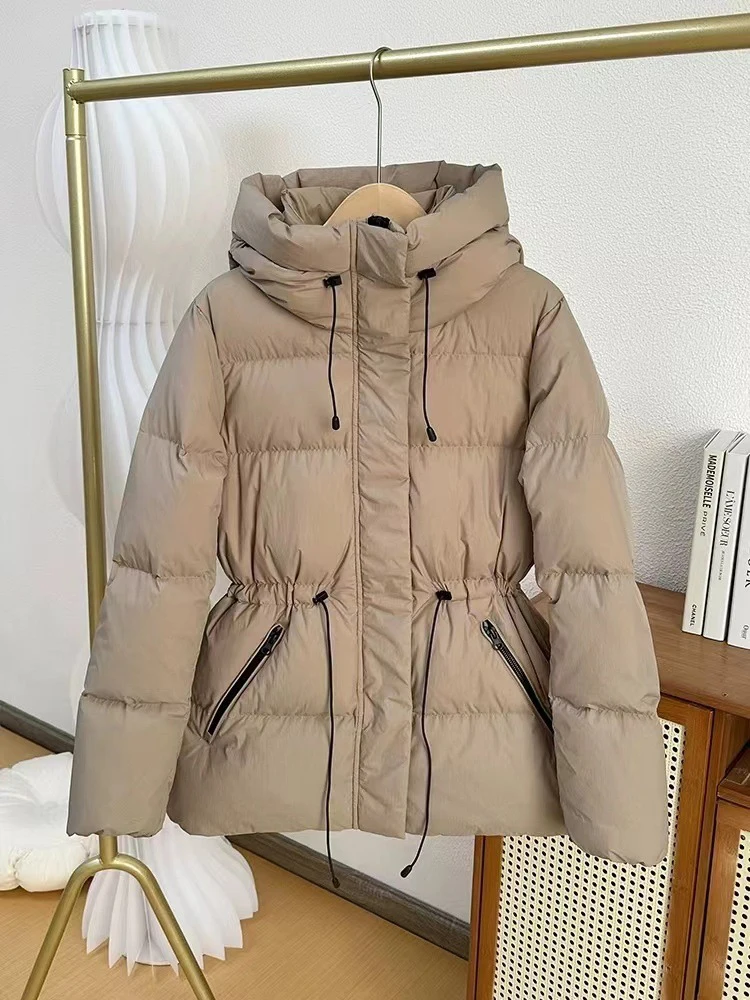 Winter Autumn Fashion Puffer Jacket Coat Women Warm Down Jacket Female Slim Thick Drawstring Snow Parkas