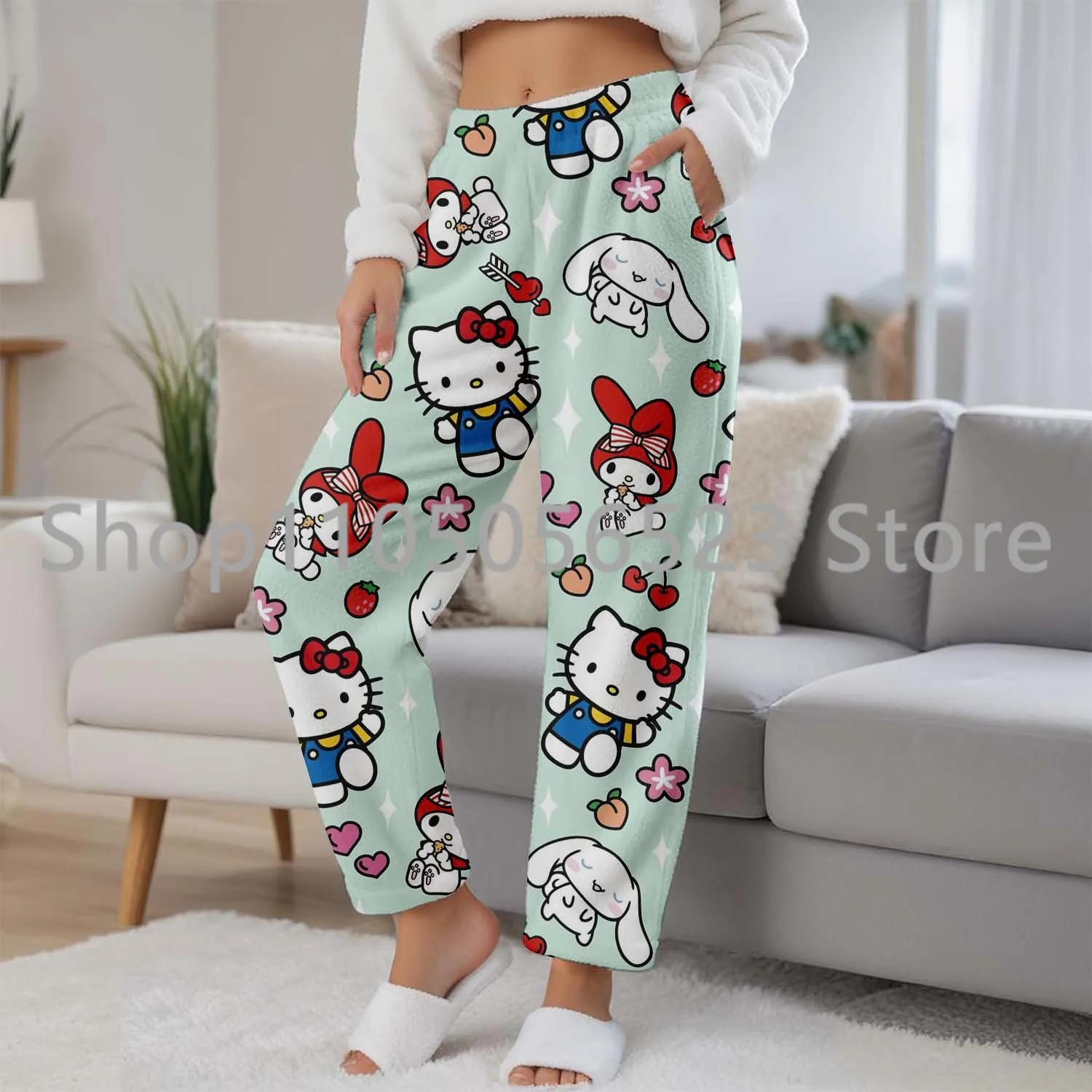 

Самые популярные фланелевые брюки с милым мультяшным 3D-принтом, повседневная уличная одежда для женщин, девочек и мальчиков с уютной фланелевой тканью