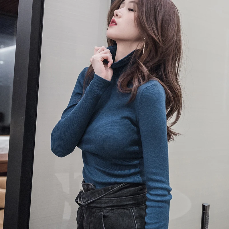 

Женский высококачественный трикотажный шерстяной свитер-базовый слой, эластичный, облегающий, удлиненный, стройнящий, модный, для повседневной носки...