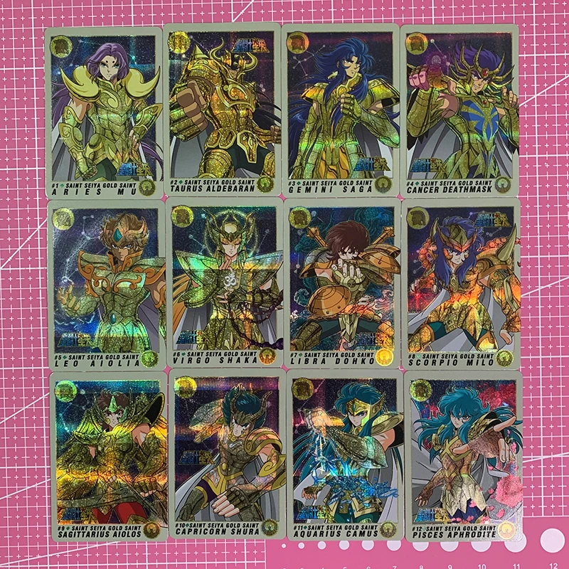 Saint Seiya Anime Characters Aldebaran Aiolia Touma DIY Homemade Christmas Birthday Gift Game Toys Collection Card