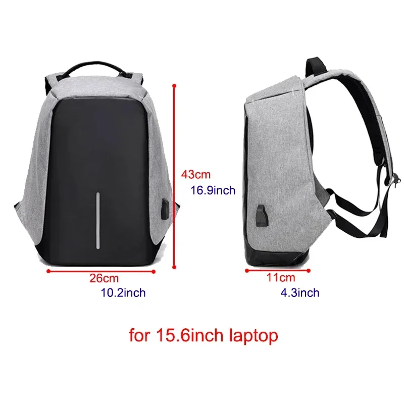حقيبة ظهر مضادة للسرقة مقاس 15.6 بوصة للكمبيوتر المحمول للرجال Mochila ذكر مقاومة للماء حقيبة ظهر ذات سعة كبيرة حقيبة ظهر مدرسية مصممة