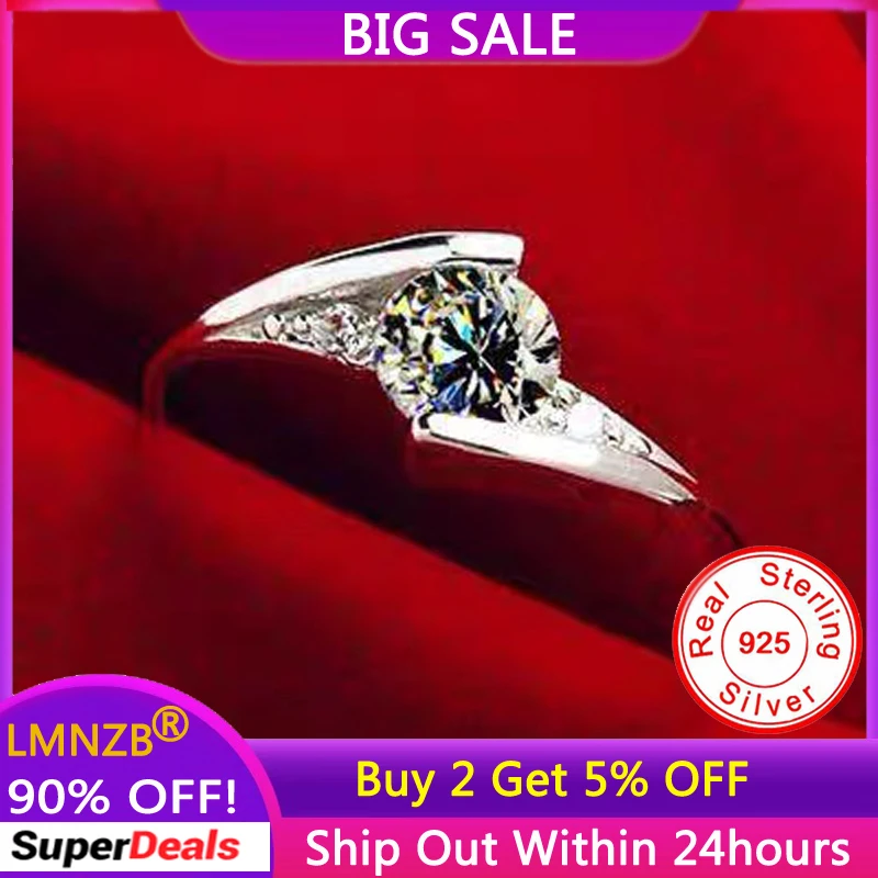 

With Certificate Luxury Solid 925 Silver Rings High Quality Zircon Diamant Wedding Band Engagement Rings Gift Jewelry for Women