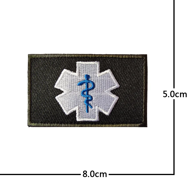 Parche de bucle de gancho bordado Paramédico del equipo de rescate americano Life star, insignia táctica médica militar, bricolaje, mochila,