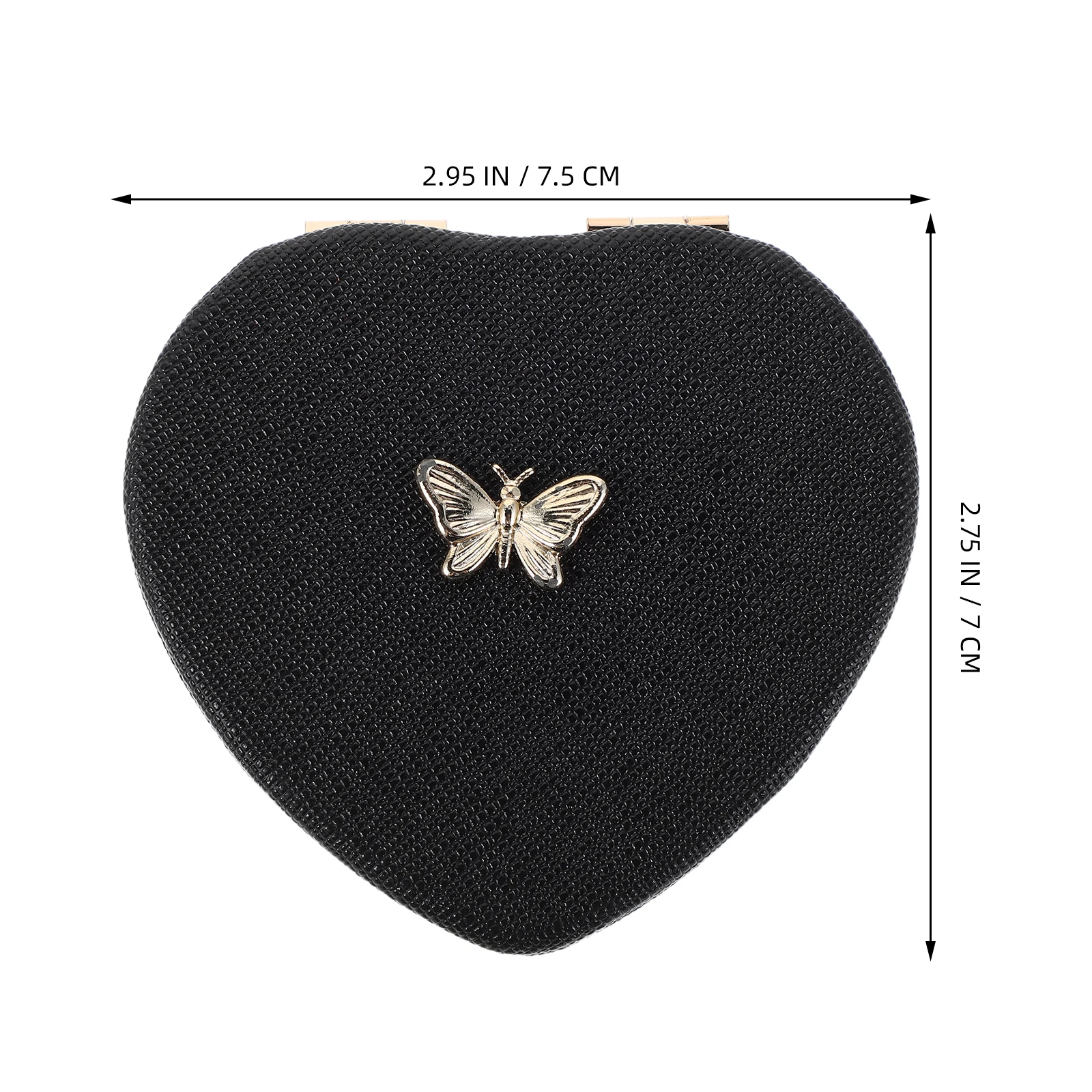 مرآة مكياج مزدوجة الجوانب قابلة للطي مع تفاصيل فراشة - مرآة سفر صغيرة محمولة لحقيبة اليد، مدمجة للسيدات أنيقة