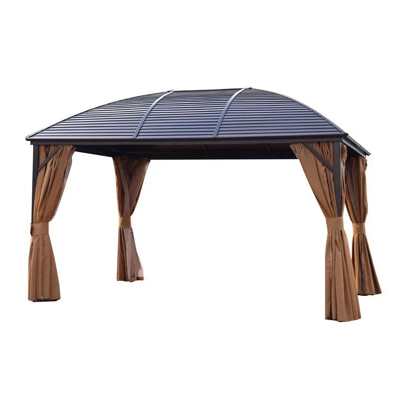 Outdoor galvanized luxury curved shed gazebo high-end villa courtyard garden leisure pavilion outdoor balcony awning