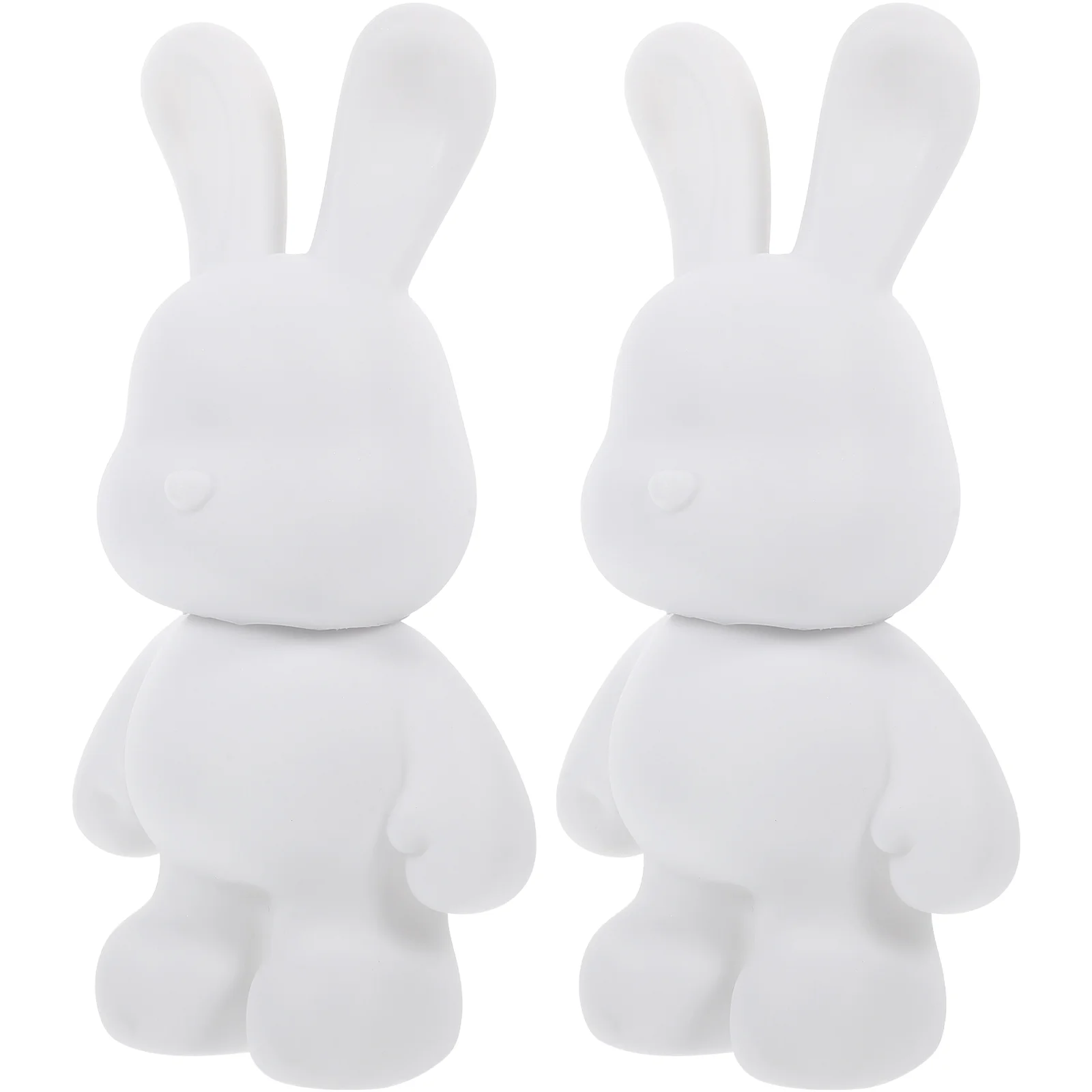 

2 Pcs Piggy Banks for Adults White Embryo Rabbit Children’s Toys Adorable Coin Manual