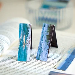 4pcs/set Creative Design Landscape Series Bookmark Mountains Ocean Night Sky Bookmark for Book Ins Simplicity Bookmark