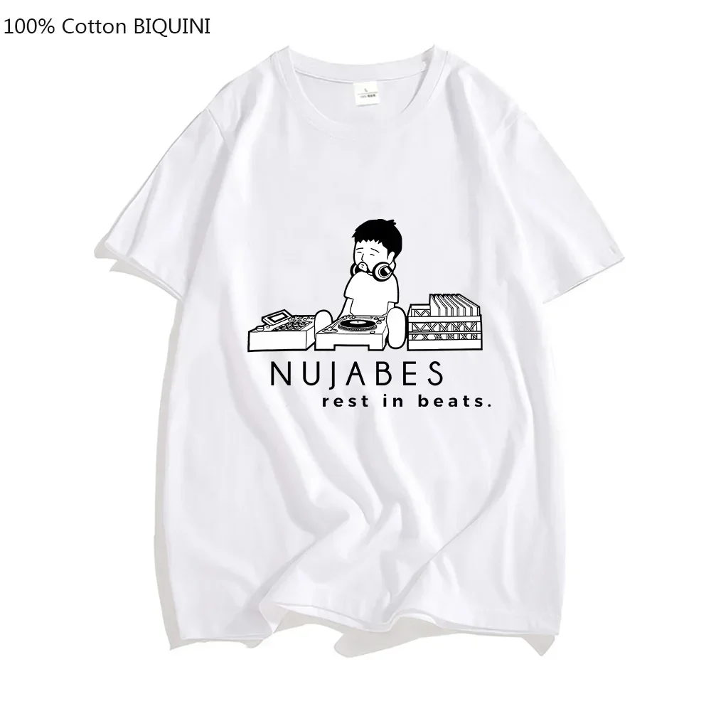 Spring Summer Nujabes Seba Jun Lo-Fi Music Jazz Hip Hop Men T-shirts Comic Tshirts 100% Cotton Fashion Causal Male T-Shirts