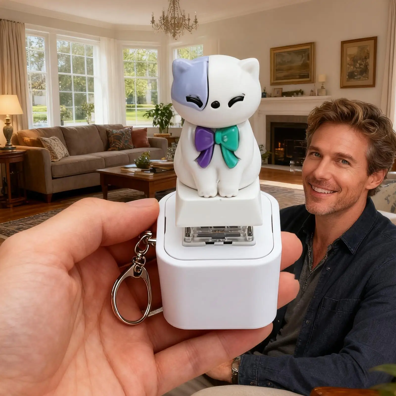 キーボードフィジェット LED ライト 充電式 ポータブル チャーム ストレス解消具 ライト付き 大人 男の子 女の子 家族 旅行 バックパック用