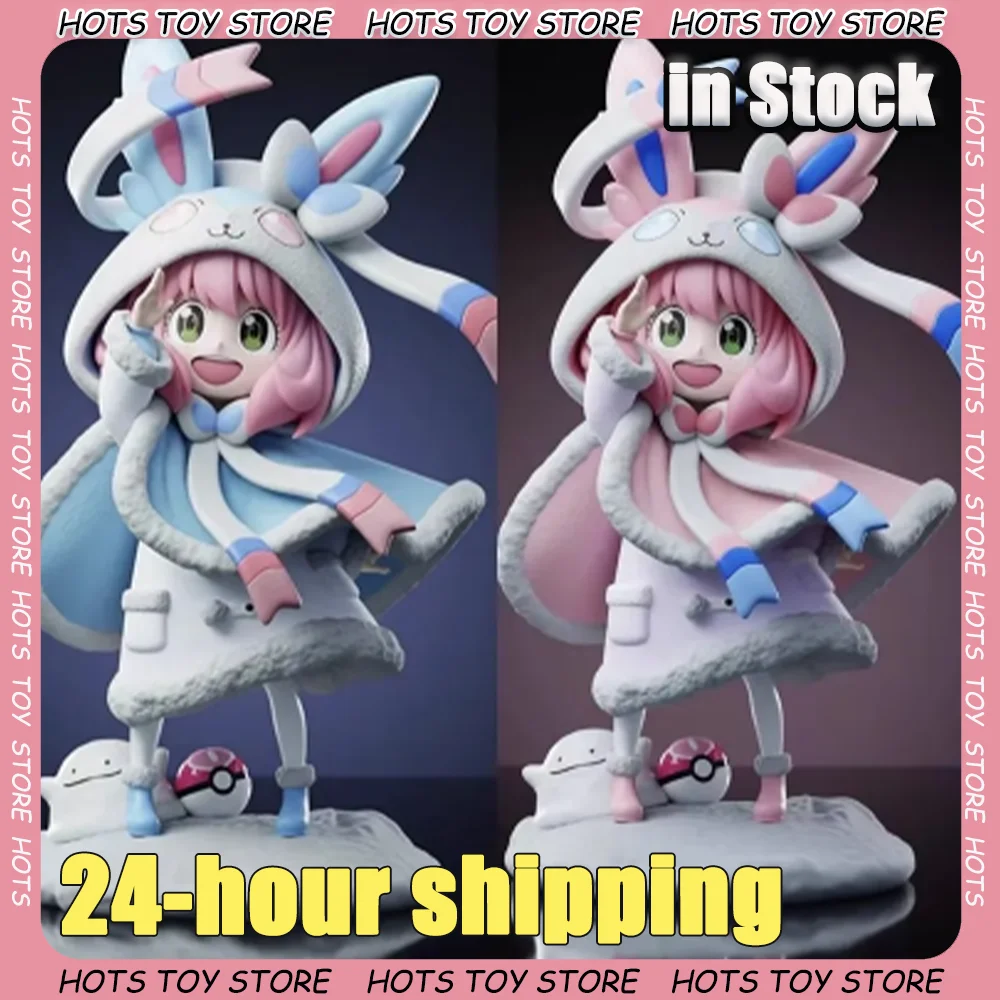 

19CM SPY FAMILY Anime Figures Anya Forger Cos Sylveon Figures Girl Statue Room Decoration PVC Figurine Birthday Custom Gift Toys