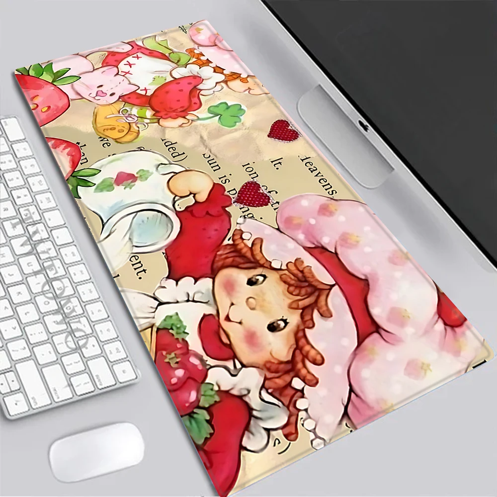 Strawberry-shortcake girl Mousepad HD Printing Computer Gamers Locking Edge Non-slip Mouse Pad XXL90x40cm Keyboard PC Desk Pad