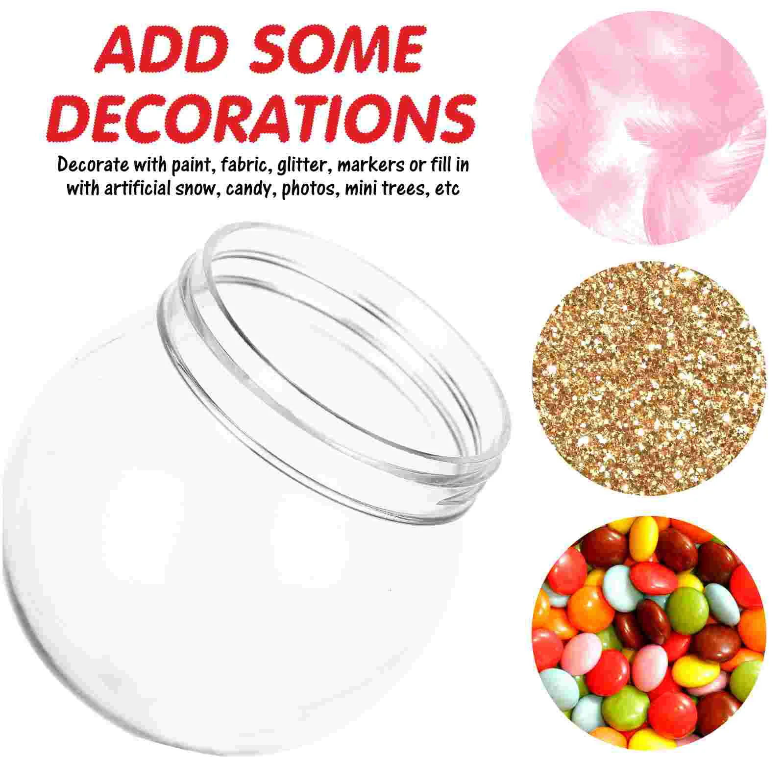 20 Pcs DIY Snow Globe Clear Water Globes Terrarium Kit for Children Small Reusable Crystal