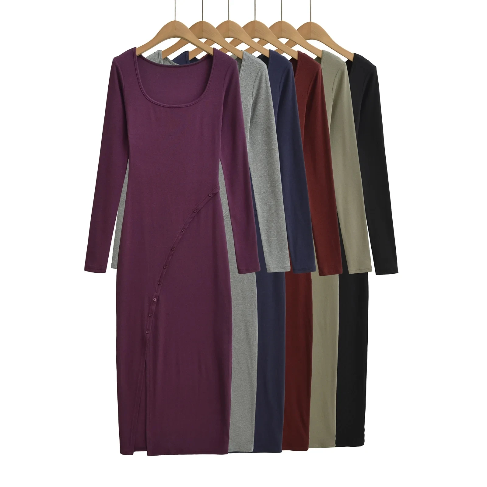 

Сексуальное длинное све Dr, женская облегающая внутренняя одежда, облегающее облегающее платье с высокой талией и боковым разрезом, длинная основа, повседневная осенняя мода