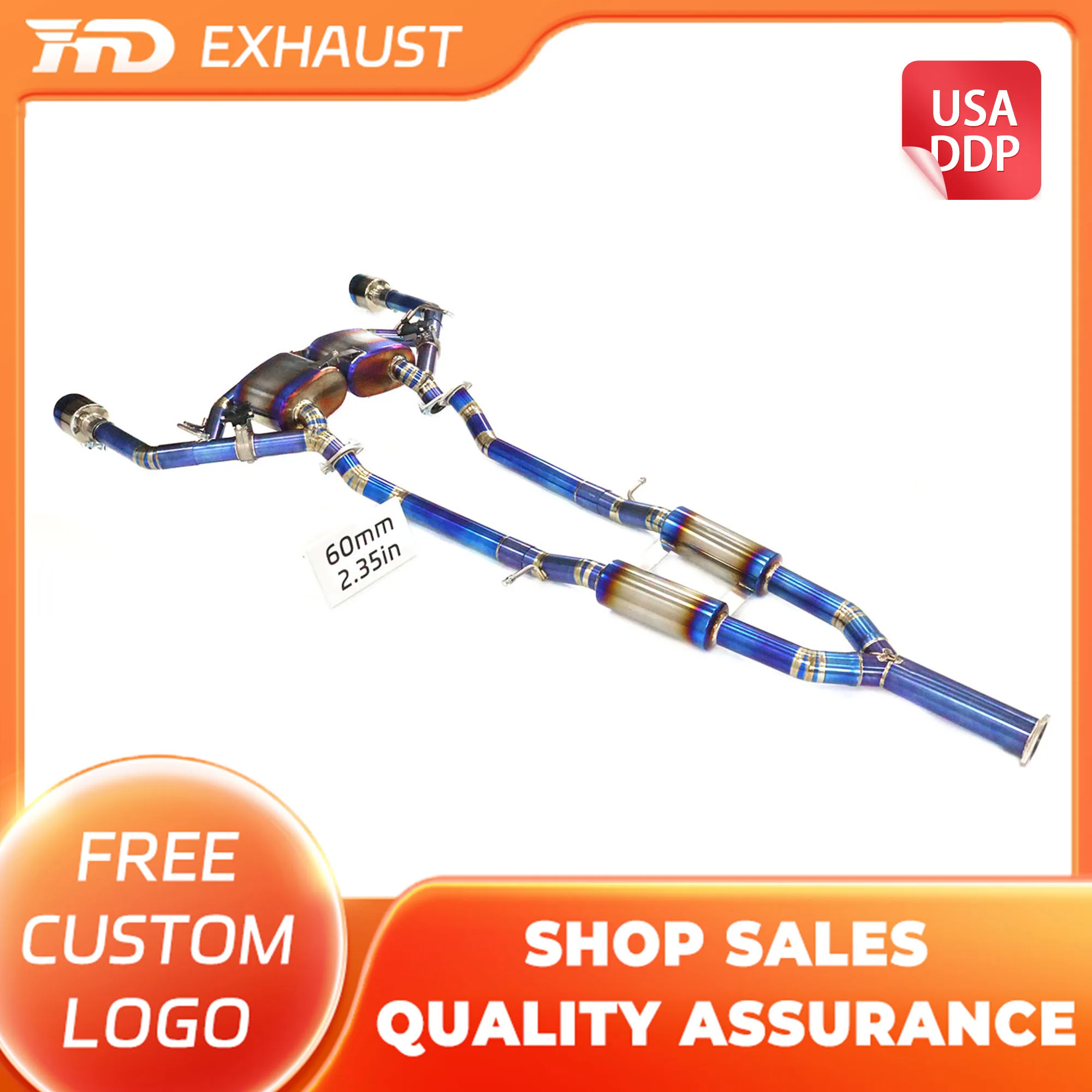 

HMD Hot Sales TC4 Catback for Infiniti Q50 3.7L High Precision Machining Exhaust With Muffler Electronic Valve