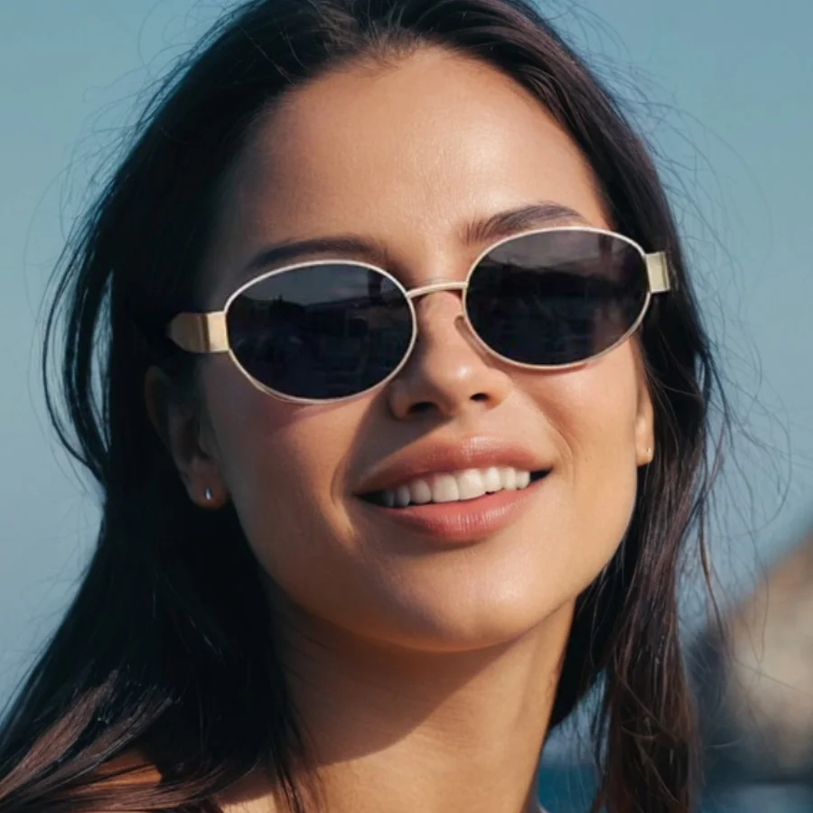 סגלגל אלגנט אופנה מזדמן משקפי שמש נשים גברים מותגי מותג יוקרה מעצב בחוץ חופשה של נשים gafas de sol