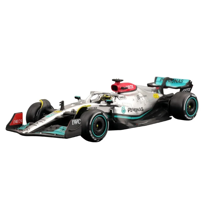 Bburago-Modèle de voiture de course en alliage de formule pleine grandeur, ornements de voiture, jouet modèle, cadeaux pour enfants, Mercedes-Benz W13 F1, 1:43