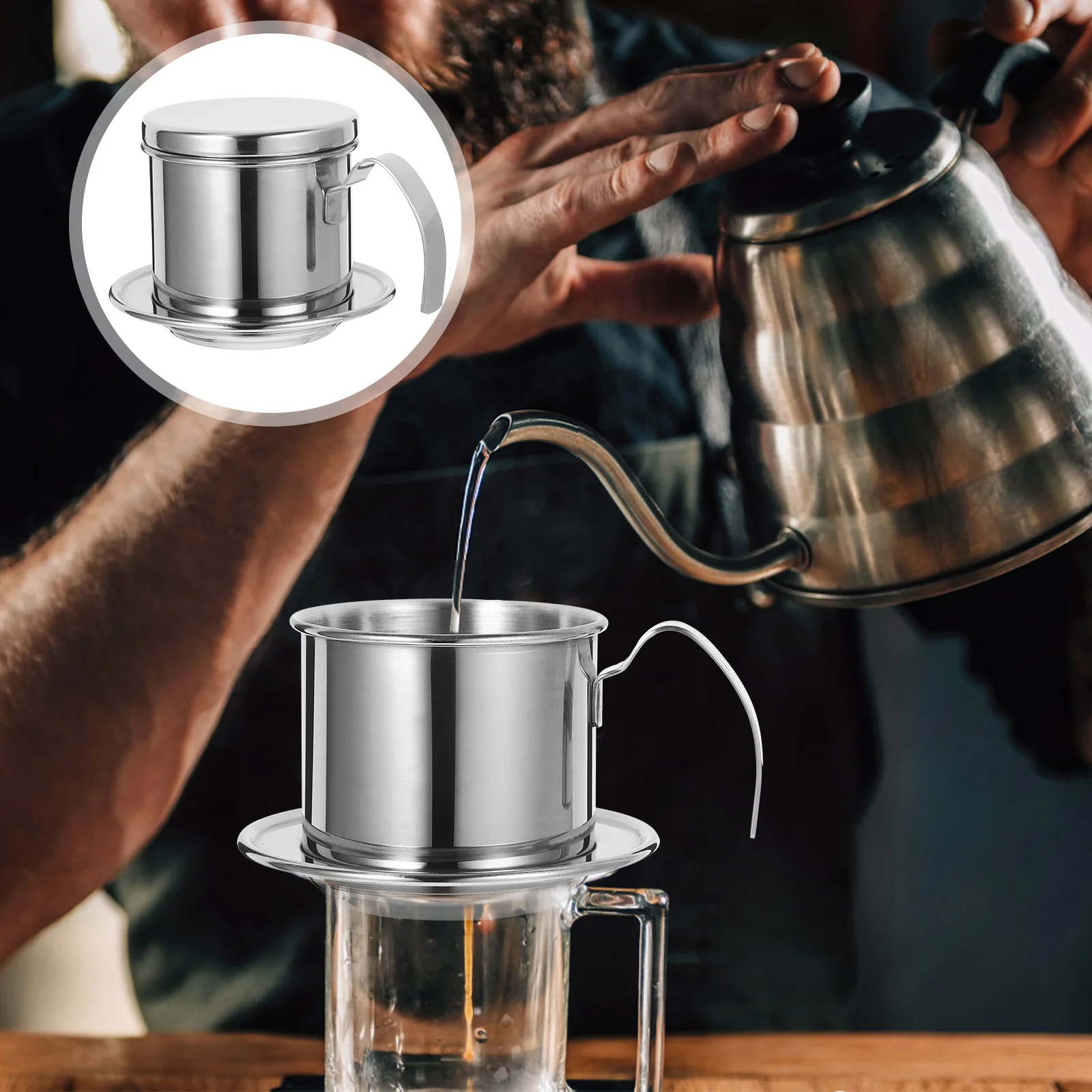 

1pc Stainless Steel Dripper Cup Minimalist Portable Filter For Travel Camping Home Office Drip Filter Coffee Making Tool