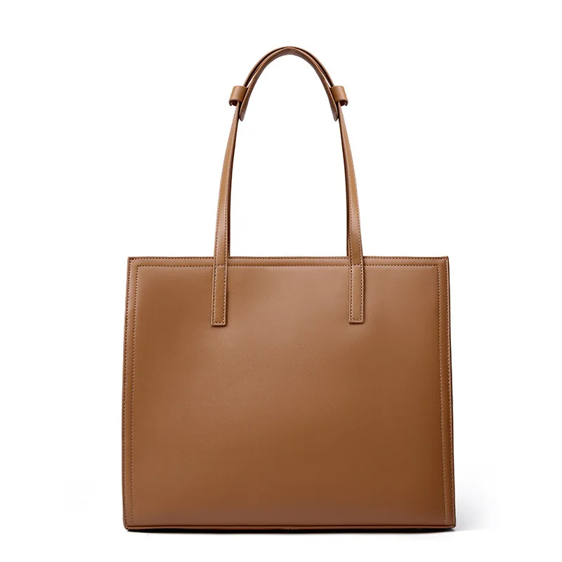 Portamonete e borsette Nuovo stile Tote Bag Valigetta in vera pelle di grande capacità Borsa per computer Borsa grande per pendolari nera önレト