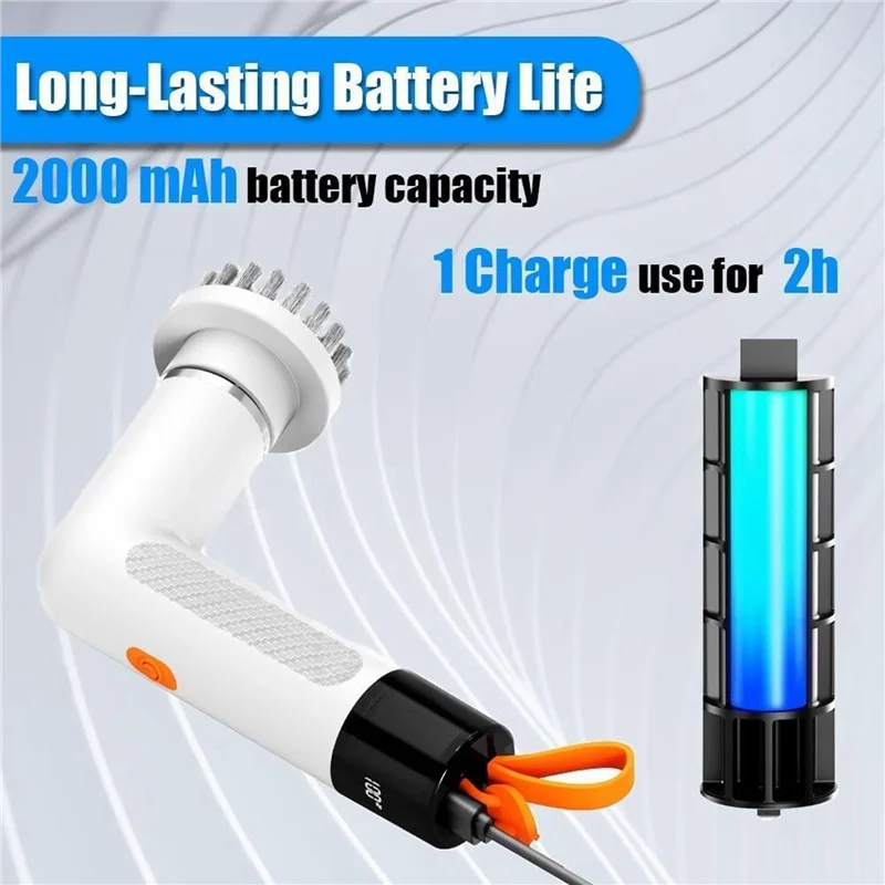 

A05G-Portable Cordless Power Scrubbers Multi-Purpose Cleaning Brushes Portable Household Cleaners Portable Bathroom Cleaning