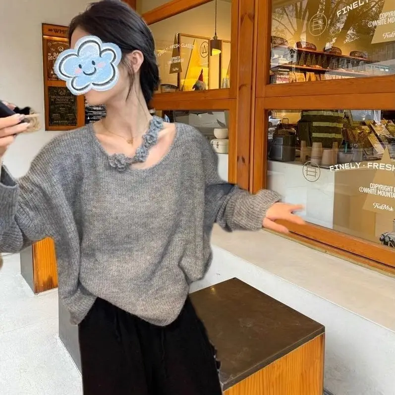 

Sweaters Jumpers Pullovers Woman Teen Off-Shoulder Knitwear Cute Pattern Christmas Festival Holiday Winter Punk Ombre Animal Fit