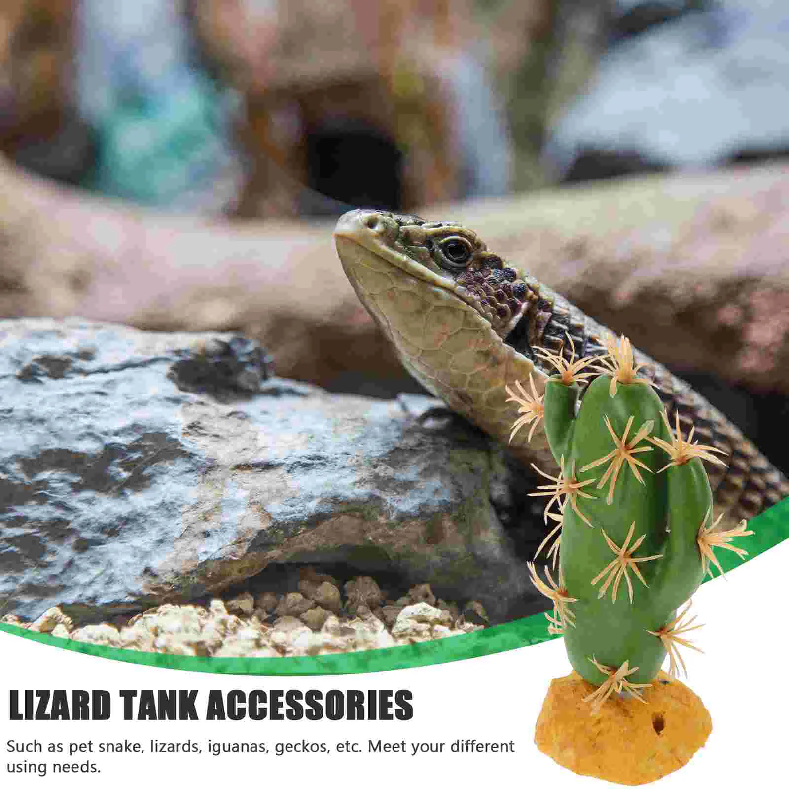 Animal Reptile Ornament Decorative Plant False Cactus Tank Fake Plants for Reptiles Habitats