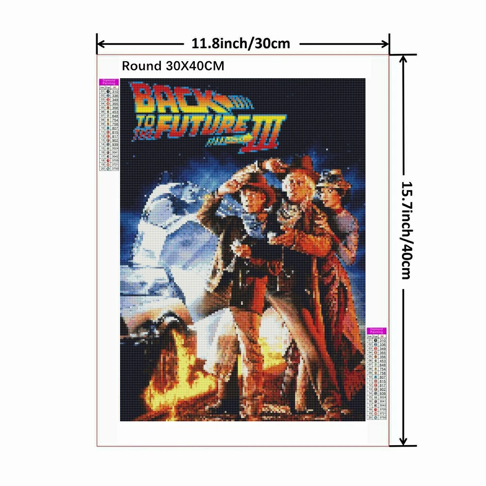 Back To The Future Movie Car 5D DIY Diamond Embroidery Painting Full Round Cross Stitch Needlework Art Mosaic Home Decor Gift