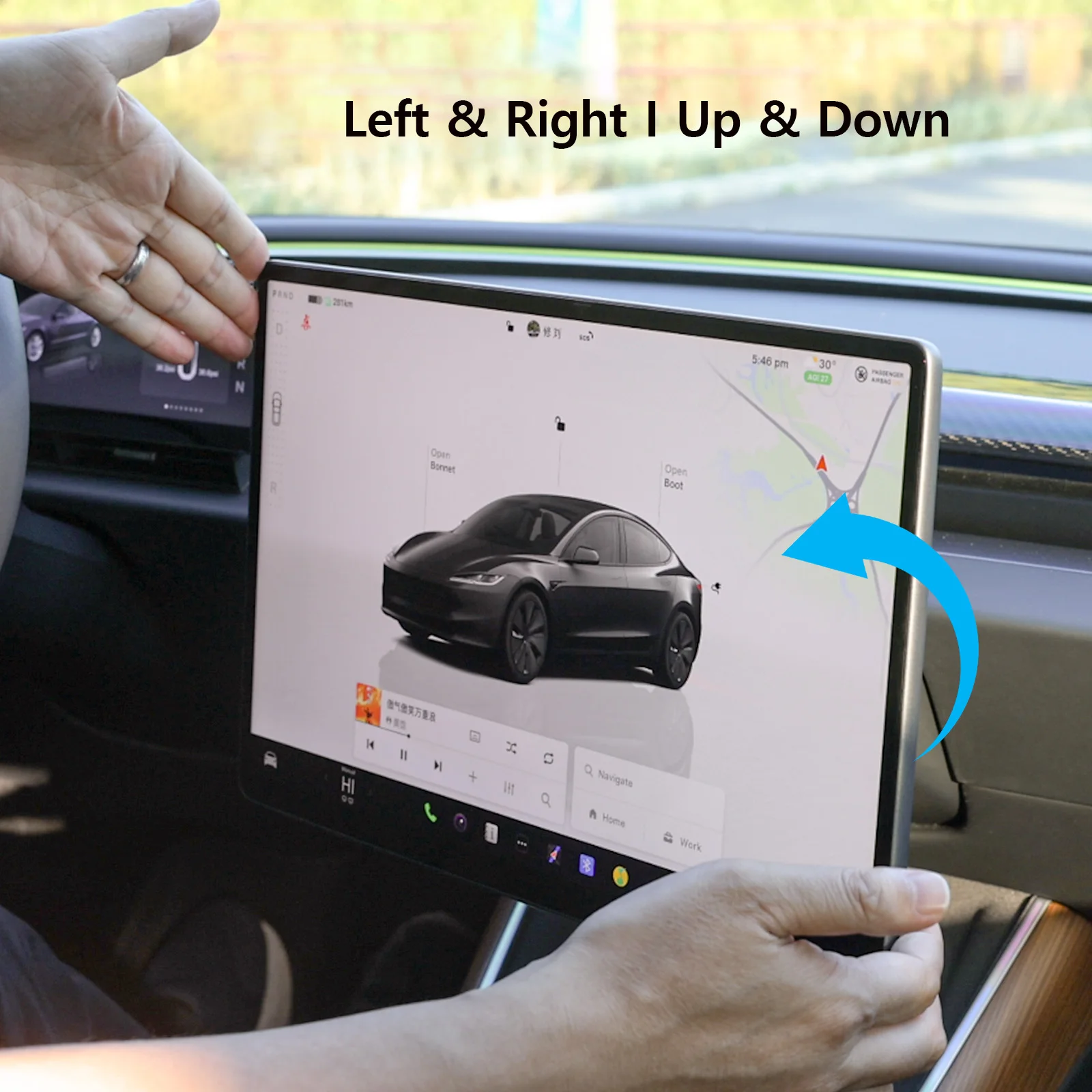 2026 SATONIC V2Pro Bildschirm-Schwenkhalterung 4-Richtungs-Rotation für Tesla Model 3 Highland & Model Y Juniper YL RHD & LHD Plug & Play – Detail 5