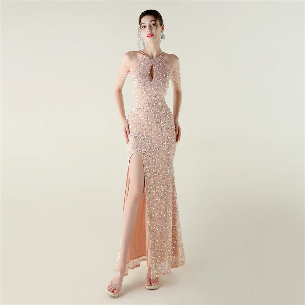 Elegant Evening Dress Women Mermaid Long Formal Gown Sleeveless Prom Party Banquet Dress Floor Length Special Occasion Gala view 6