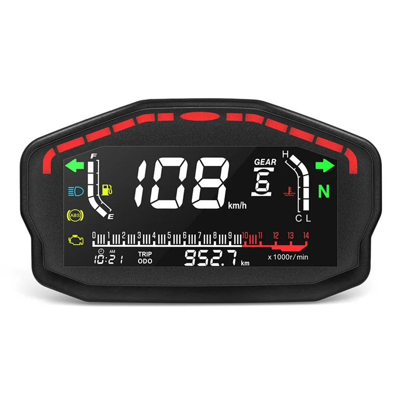

1Set Motorcycle Digital Dash Digital Panel Universal LED LCD Speedometer Odometer Black-X67A