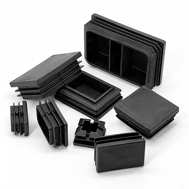 مربع البلاستيك الأسود تقطيع نهاية غطاء أنبوب الأنابيب إدراج المكونات كدر 25*38 ~ 100*200 مللي متر #4