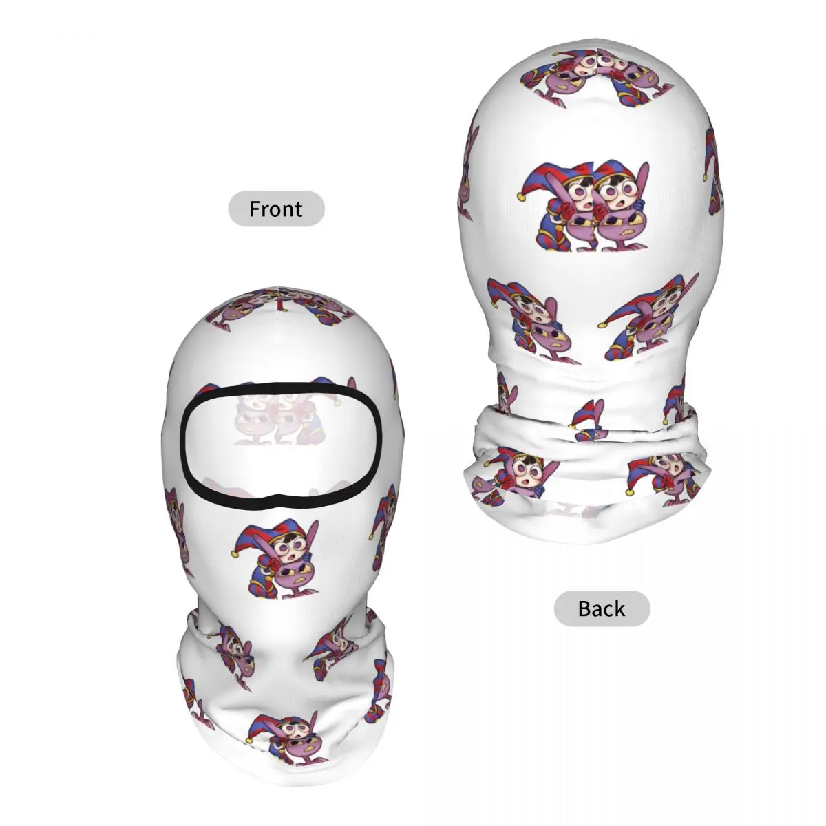Pomni Tadc Jax The Amazing Circus Breathable Thin Balaclava Full Face Mask Sun Protection Neck Gaiter For Motorcycle Fishing