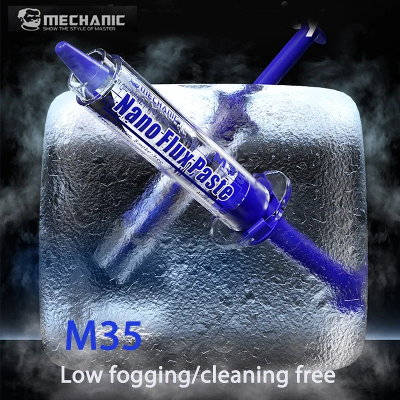 MECHANIC M35 Low Smoke Solder Flux Syringe Transparent Soldering Grease for Mobile Phone Motherboard Repair Welding Tools