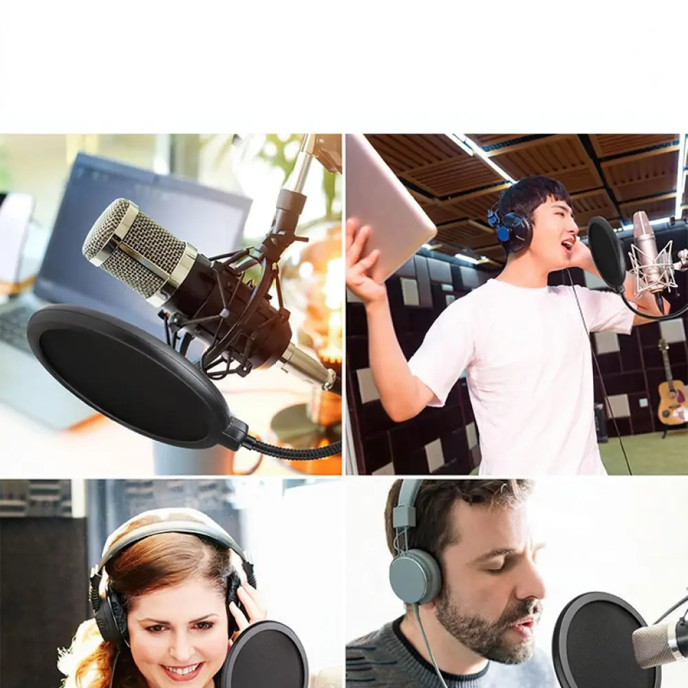 Professional Pop Filter For Microphone Dual Layer Wind Shield For Clear Voice Recording Studio Broadcasting Tech