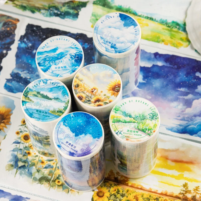 

6packs/LOT My dream continent series cute lovely retro decorative adhesive paper masking washi tape