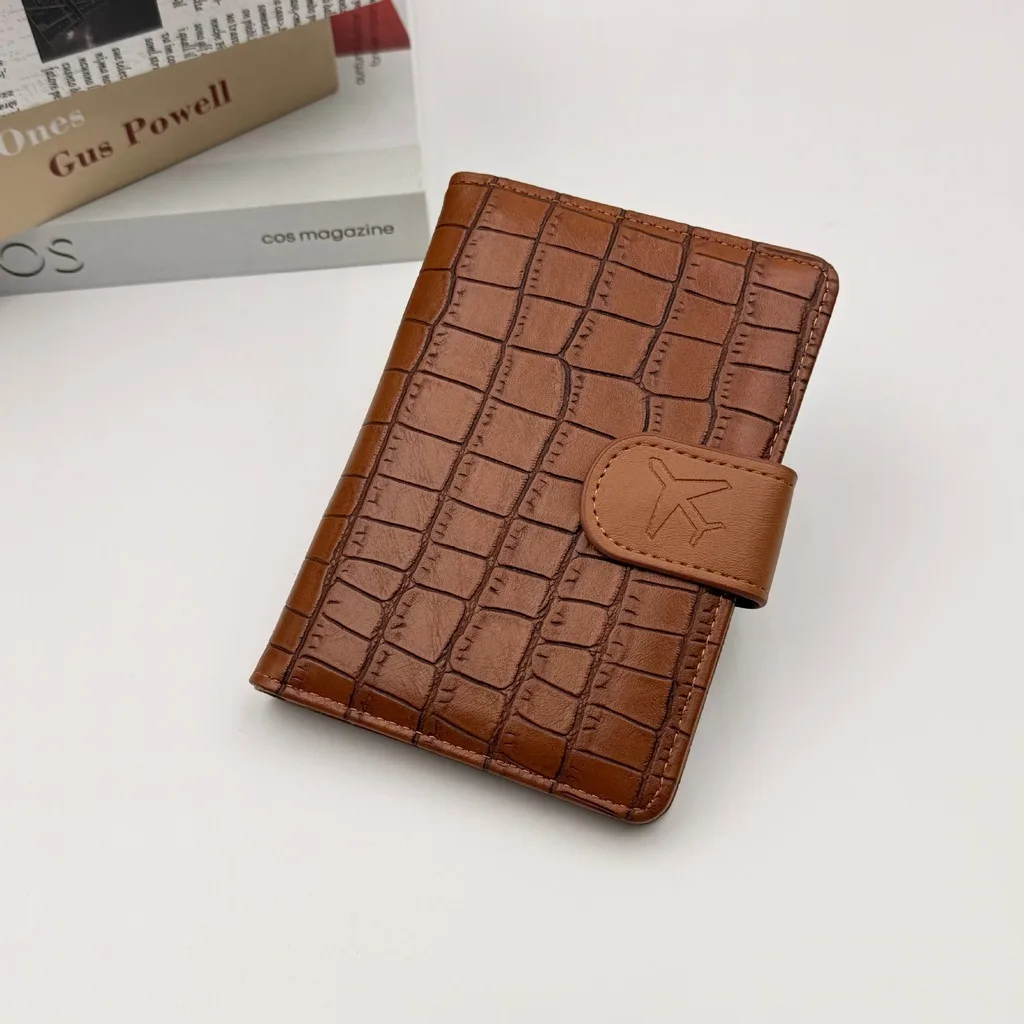 Passport Holder Oil-Waxed Rfid Blocking Card Holder Pu Leather Passport Wallet Slim Travel Document Organizer For Daily Card
