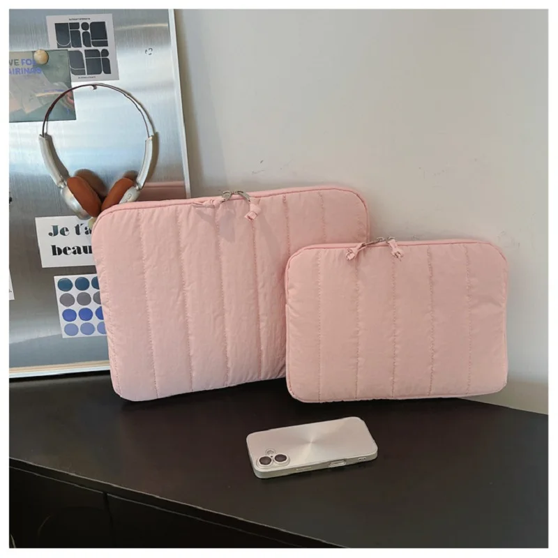 Pokrowiec na laptopa 11/13/14 cali, miękki, w jednolitym kolorze z paskami, etui na MacBook Air Pro, iPad, tablet, modna torba na notebooka, miękka obudowa. — zdjęcie produktu 2