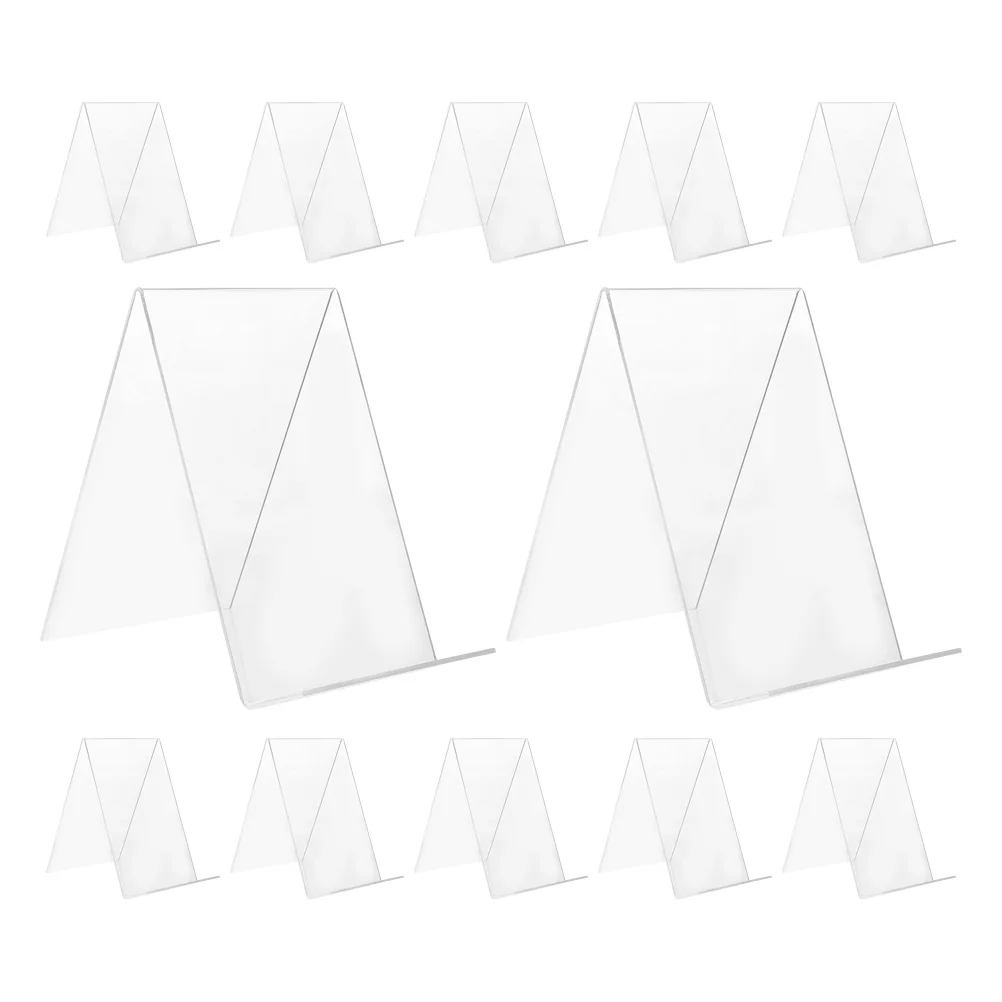 12Pcs Clear Acrylic Bookend Display Stand 150X100X100Mm Shelf Rack Desktop ganizer File Folder Study Bedroom Library Transparent