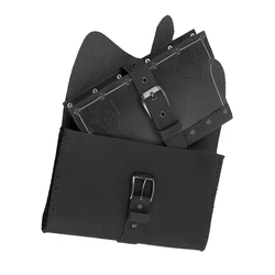 Medieval Witch Wizard Spellbook Pouch PU Leather Belt Bag Steampunk Purse Wallet Phone Pocket Viking Pirate Cosplay Costume Larp