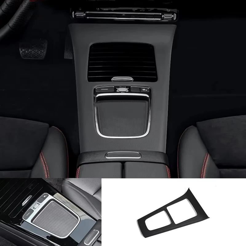 

Car Center Console Accessories Decoration Leather Style Panel Cover Trim Panel Frame For Mercedes Benz A CLA Class W177 C118 AMG