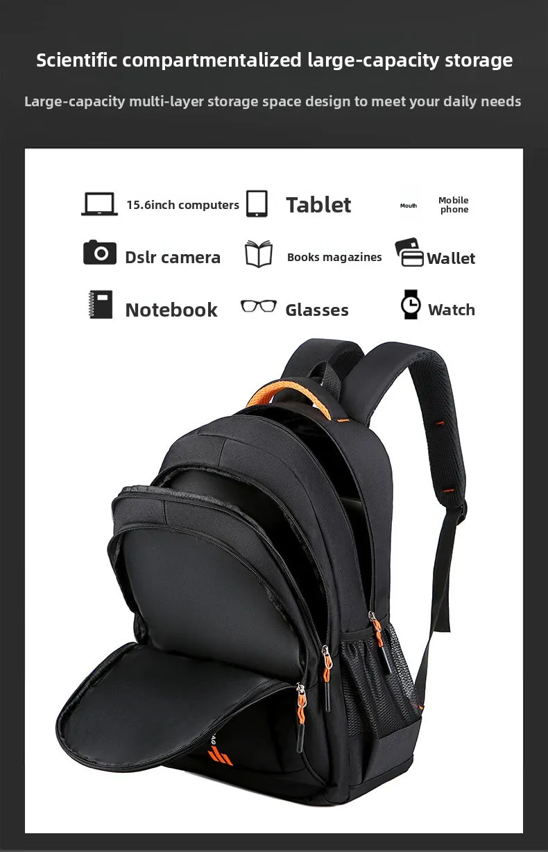 Рюкзак мужской большой емкости бизнес-рюкзак для компьютера дорожная сумка трендовая пригородная сумка