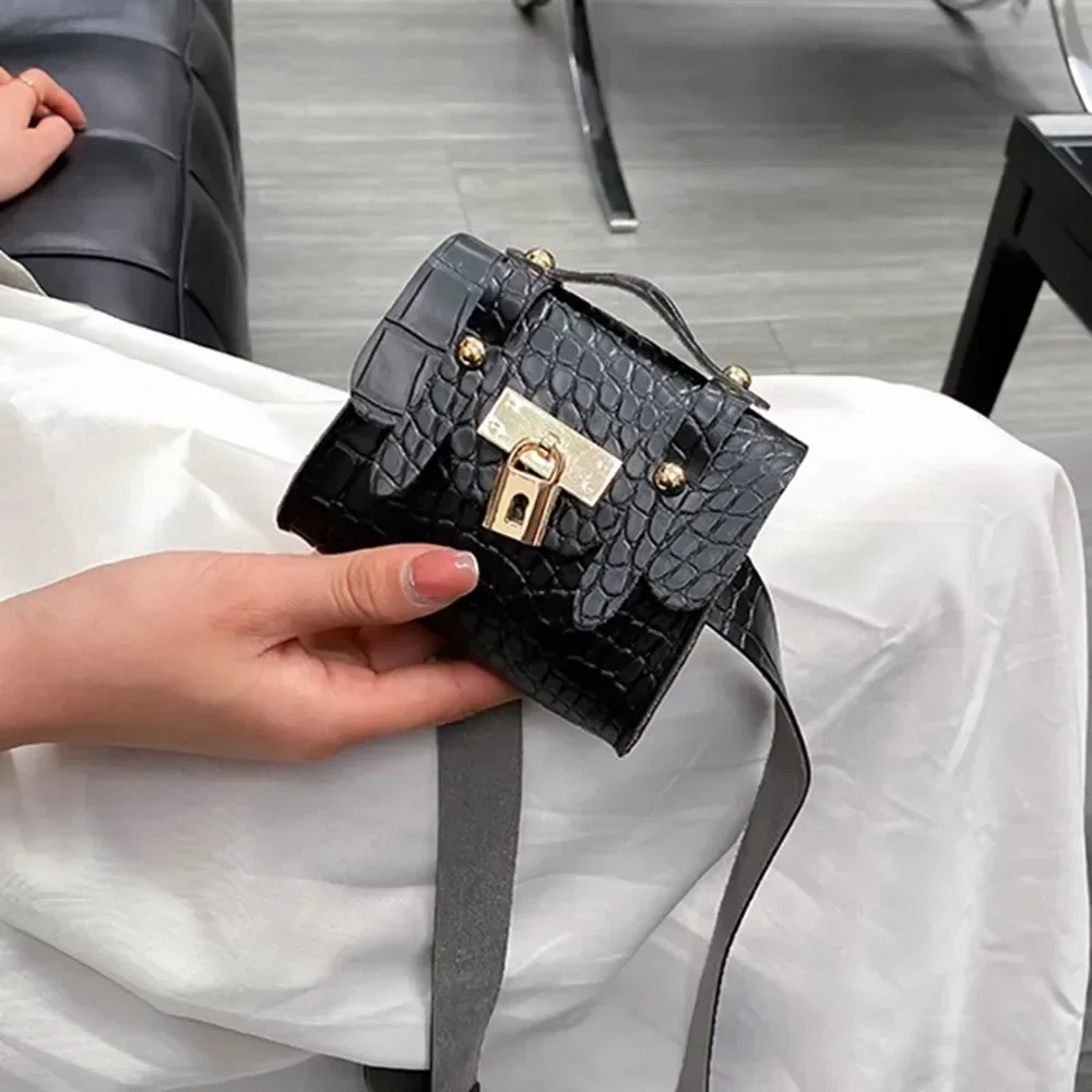 

Fashion Crocodile Print Mini Waist Bag Women Small Crossbody Girdle Bag Portable Coin Purse Girl Wallet Clothing Accessories