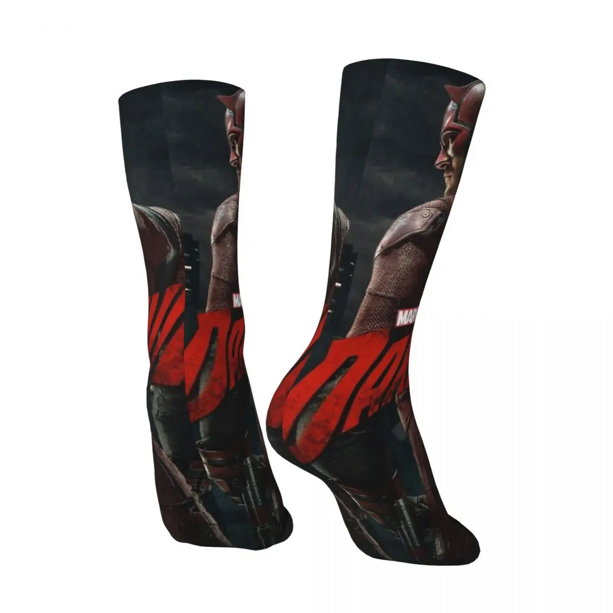 Happy Funny Men's compression Socks Cool And Fun Vintage Harajuku Marvel Daredevil Hip Hop Novelty Casual Crew Crazy Sock Gift