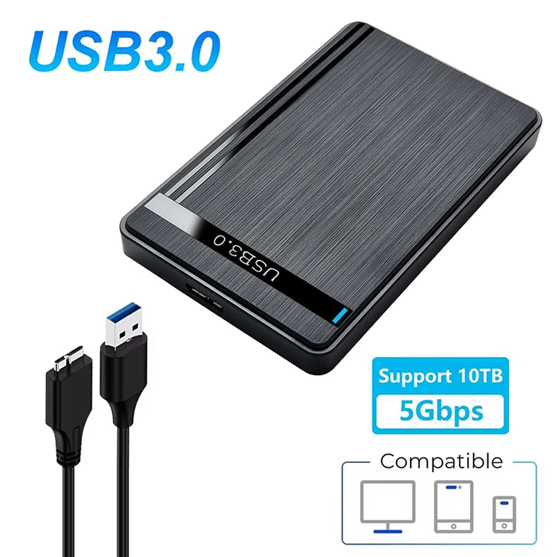 

2,5-дюймовый корпус для жесткого диска Sata-USB 3.0, чехол для мобильного жесткого диска для жесткого диска SSD, внешняя коробка для хранения жесткого диска с кабелем USB2.0, АБС-пластик