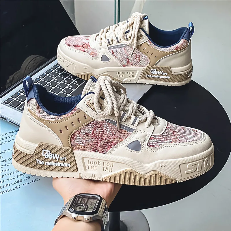 

Colorful Shoes for Men Vulcanized Shoes Wave Patten Male Sneakers Korean Student Sneaker Spring Autumn Men Shoes Zapatos Hombre