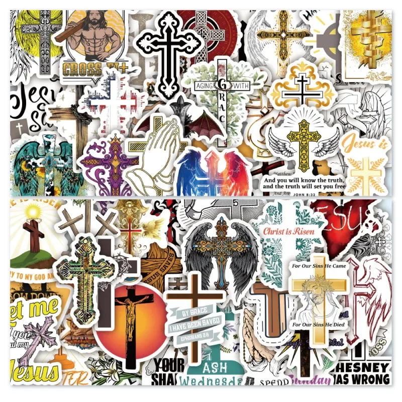 10/25/50Pcs Cartoon Art Cross Stickers Graffiti Waterproof Sticker