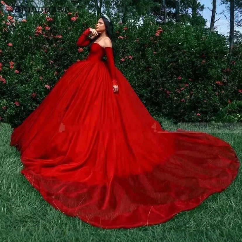 Red Tulle Vestidos 15 Anos Vintage Ball Gown Quinceanera Dresses Lace up back Quinceanera Gown vestido de 15 quinceañeras