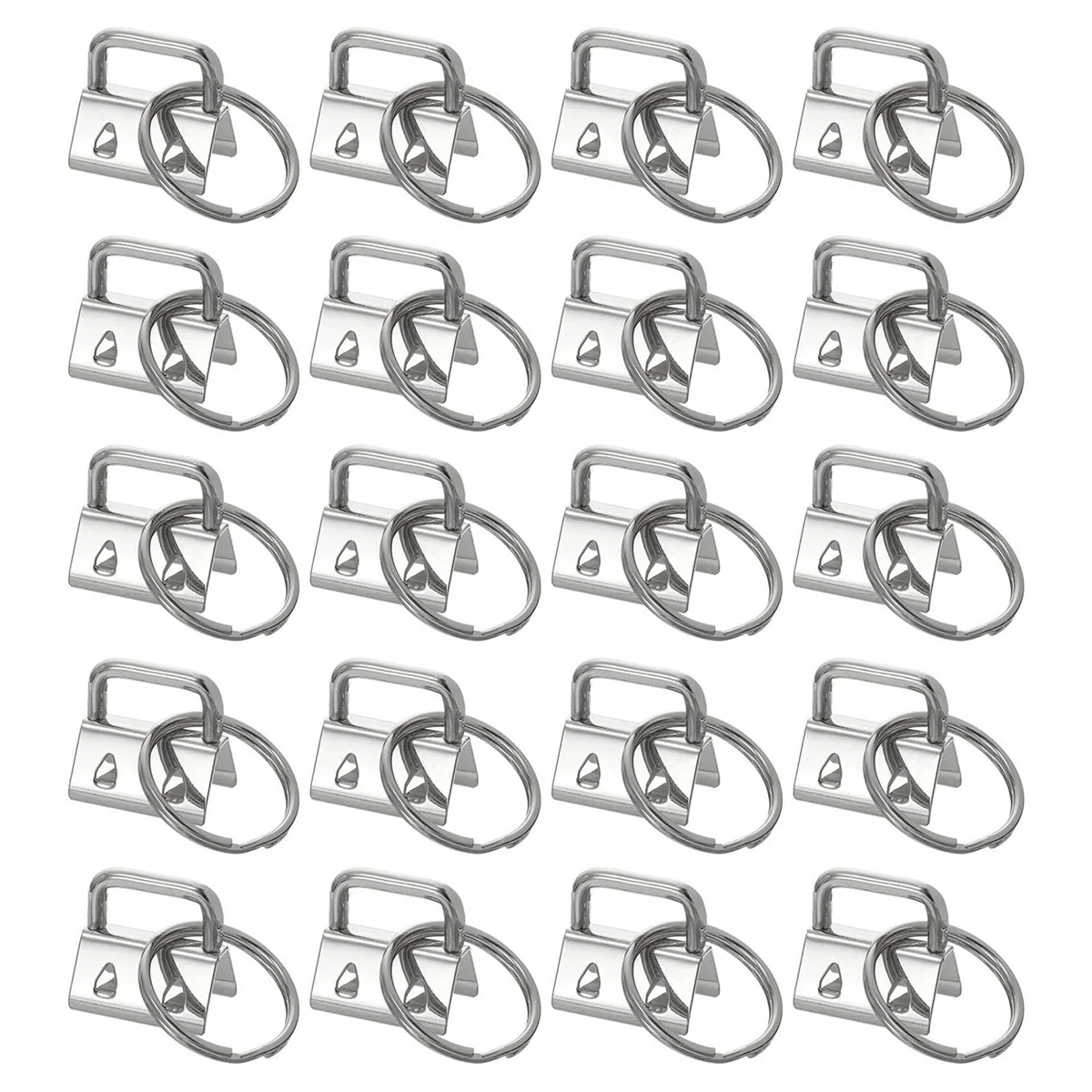 20PCS Key Fob Hardware with Keychain Rings for Bag Webbing,Silver