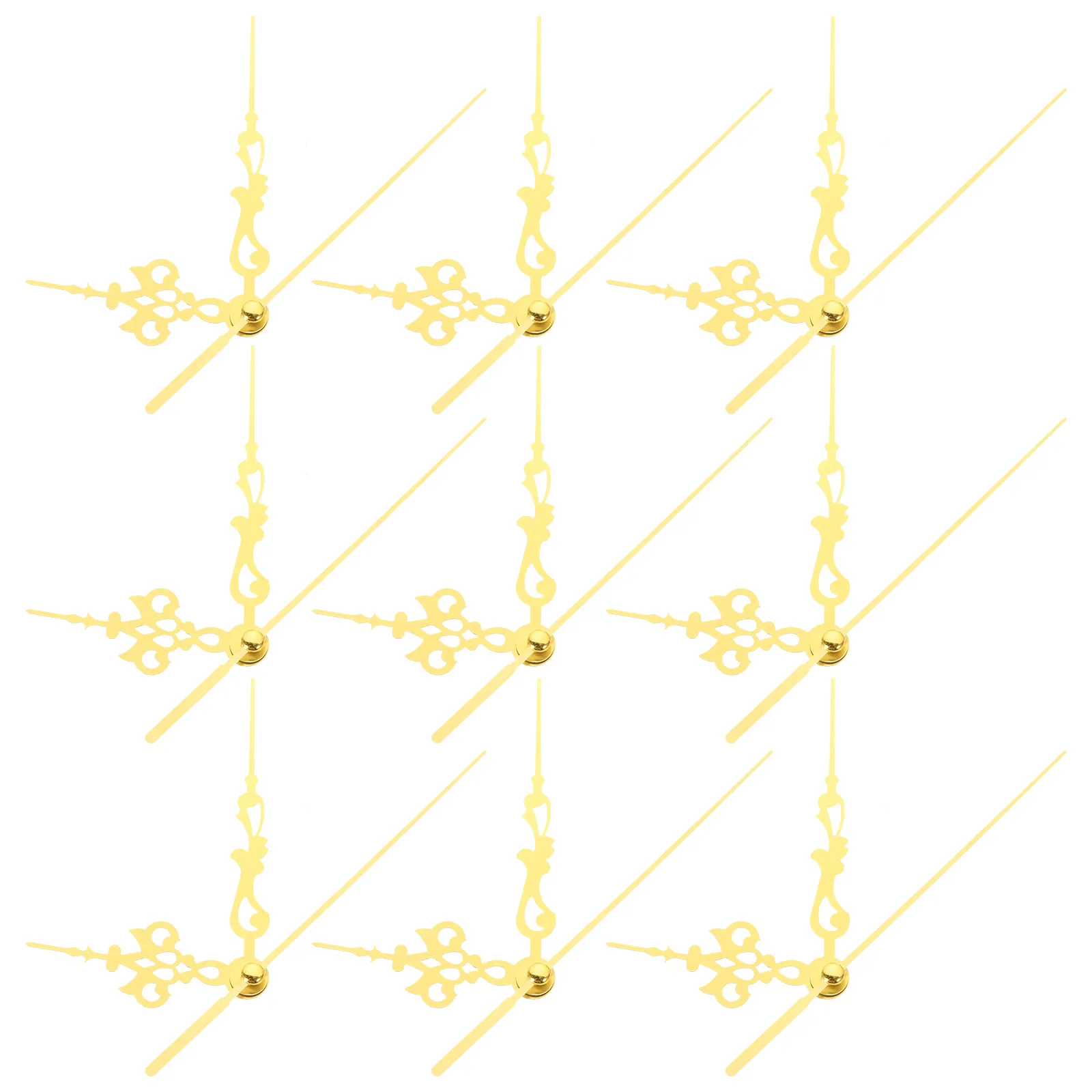 10 Sets Metal Clock Hands Kits 20#002 Gold Seconds Durable Plastic DIY Wall Clock Parts Repair Accessories Craft Quiet Movement