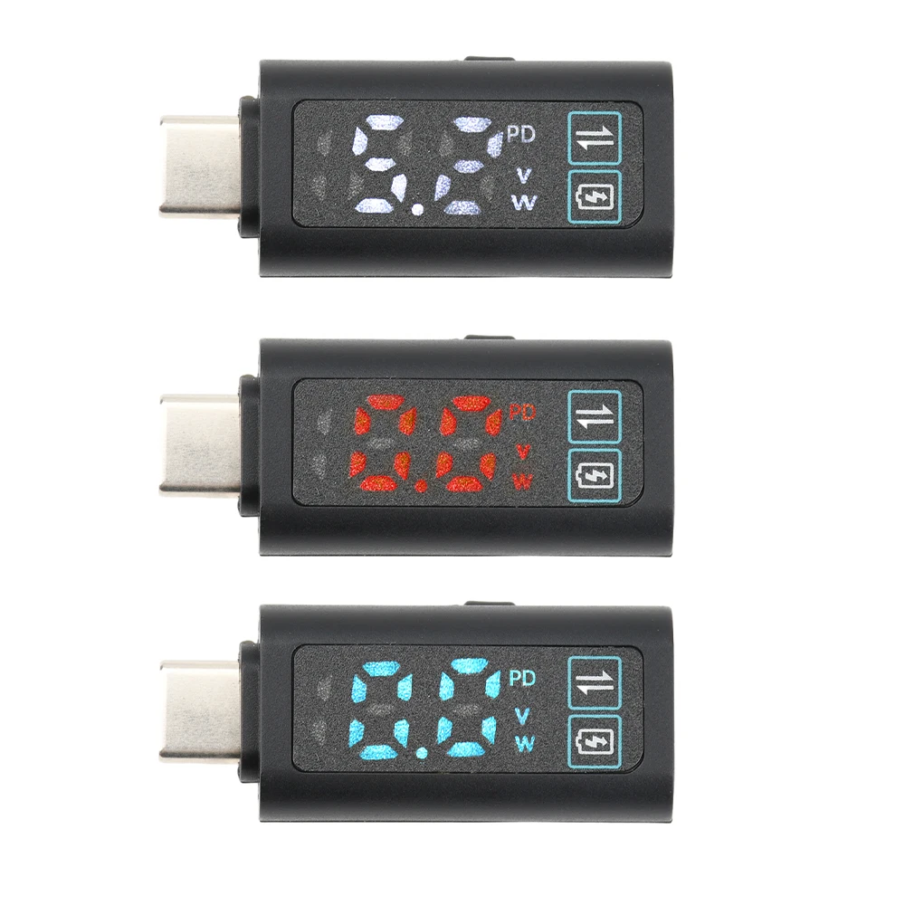 

PD100W Fast Charging Adapter Intelligent Digital Display Voltage Ammeter Power Meter Type-C to Type-C Phone Charging Tester