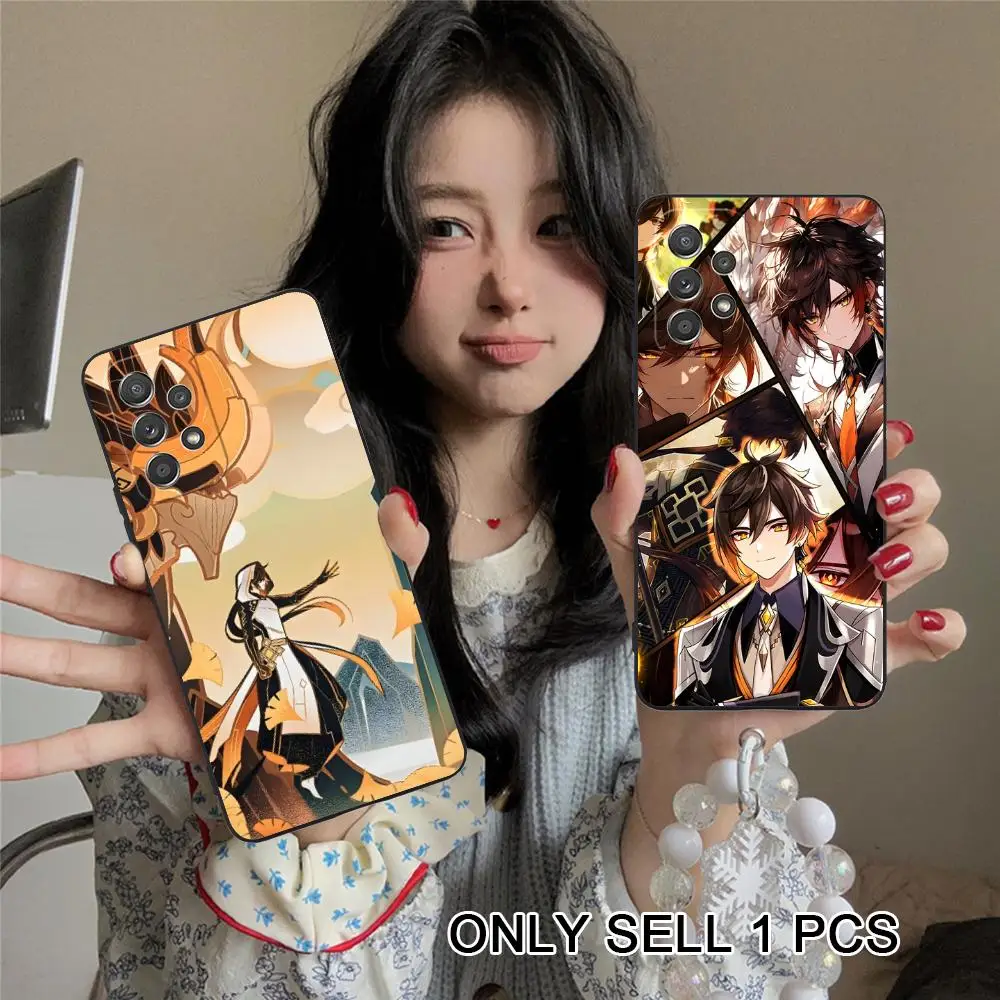 Game GI Zhongli Phone Case for Samsung Galaxy A57 56 55 54 53 52 51 37 36 35 34 33 32 31 5G Soft TPU Shockproof Cover